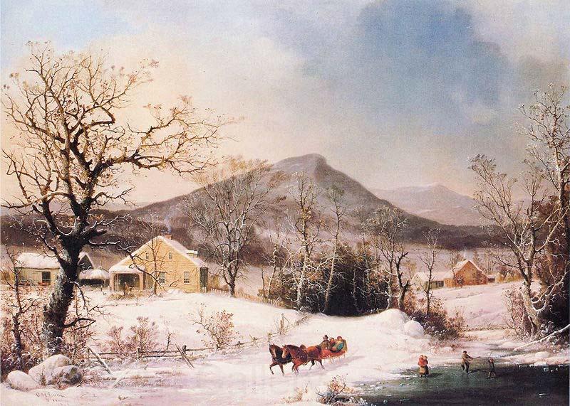 George Henry Durrie Winter in the Country, Distant Hills Germany oil painting art